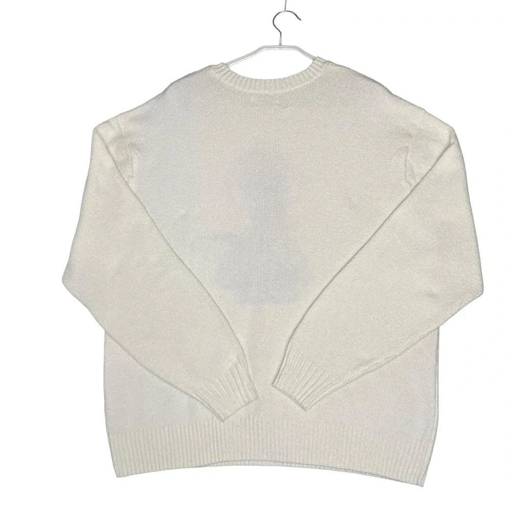 Hollister Cream Goldendoodle Dog Sweater Oversized Women's M Cozy Whimsical Cute - Picture 4 of 8